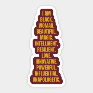 I Am A Powerful Black Woman | African American | Black Queen Sticker
